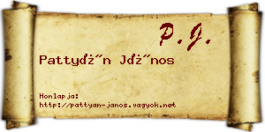 Pattyán János névjegykártya
